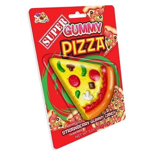 Albert's Super Gummy Pizza Slice Strawberry Gummi Candy 5.29 Ounce Blister Pack