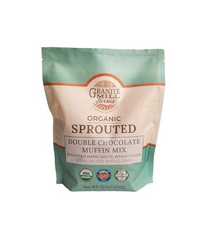Granite Mill Farms Sprouted Organic Double Chocolate Muffin Mix, 550 grams, 1.21 Pound (Pack of 1)