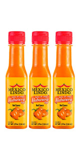Mexico Lindo Red Habanero Hot Sauce | Real Red Habanero Chili Pepper | 78,200 Scoville Level | Enjoy with Mexican Food, Seafood & Pasta | 4.5 Fl Oz