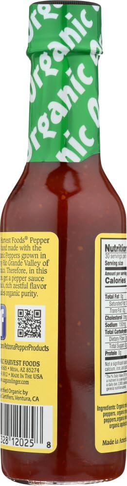 Organic Harvest Gluten Free Habanero Pepper Sauce, 5 Fluid Ounce - One Bottle