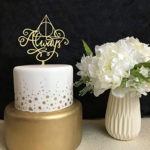 Always Cake Topper Wood, Cake Topper for a Wedding/Engagement/Anniversary/Bridal Shower Party Decorations, Harry Potter Theme Party Decorations