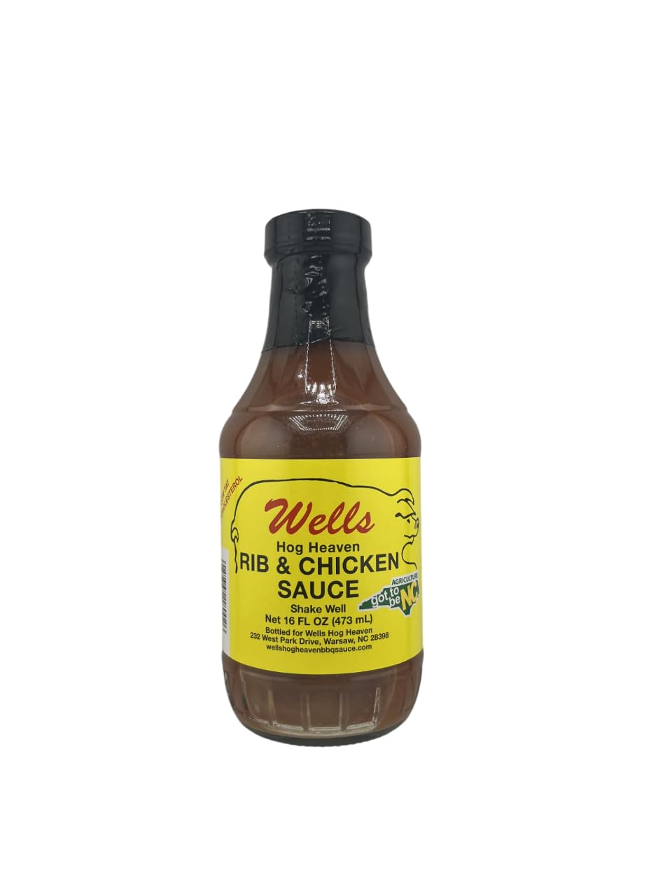 Wells Hog Heaven Barbecue Sauce Rib & Chicken Sauce (16 Fluid Ounces) - Carolina Vinegar Based - No High Fructose Corn Syrup