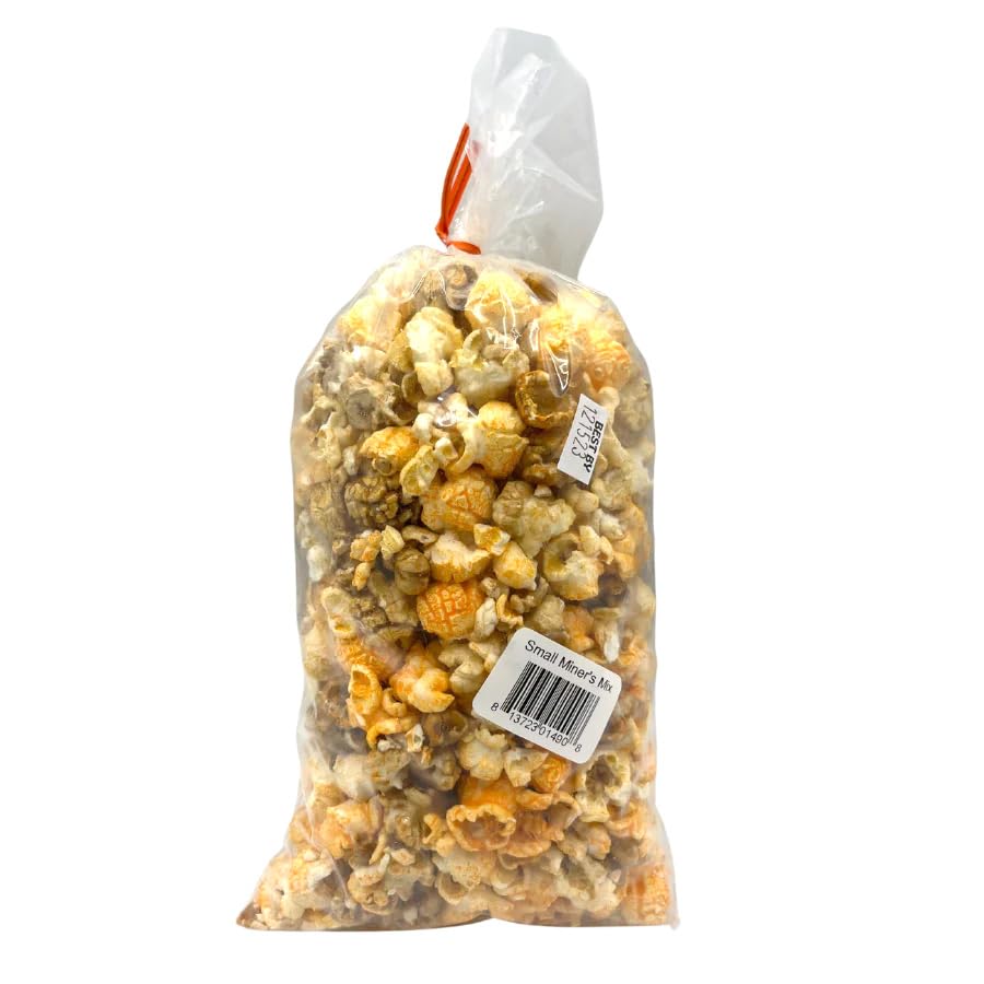 Gold Dust Kettle Corn | Miner’s Mix | Cheddar and Caramel Popcorn | Sweet and Salty | Cheese and Caramel Popcorn Mix | Popped Popcorn Snack Bag | Non