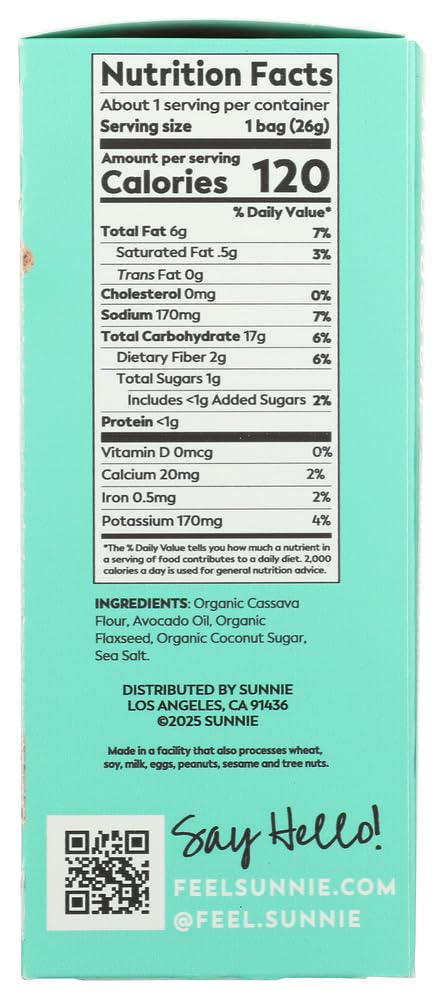 Sunnie, Crackers Sea Salt 6Ct Multipack, 0.9 Ounce