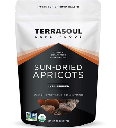 Terrasoul Superfoods Organic Apricots, 2 Lbs, Unsulphured, No-Added Sugar, Sweet and Tangy Delights for Snacking, Baking, and Vibrant Trail Mixes