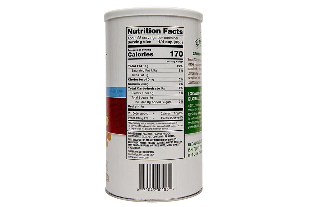 Superior Nut Light Salted Peanuts, 26oz cans (6 Pack)