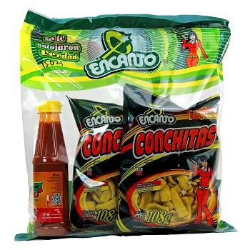 Encanto Conchitas Chips & La Botanera Salsa Clasica Hot Sauce Combo Bag