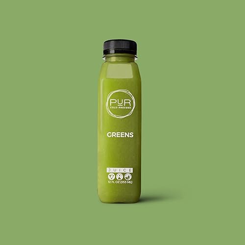 PUR Cold Pressed GREENS DAILY JUICE PACK - 6 Pack | Nutrient-Rich Green Juice with Kale, Spinach, Cucumber & Lemon | Cold-Pressed for Maximum