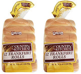 Country Kitchen Frankfurter Rolls for Hot Dogs or Maine Lobster - Pack of 12 or 24 Count
