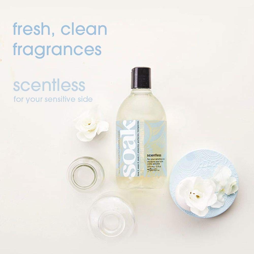 Soak Laundry Soap - 2 Pack Shop & Share | No Rinse, Plant Derived Hand Wash Detergent - 375 ml / 12 fl. oz, 75+ Washes (Scentless)