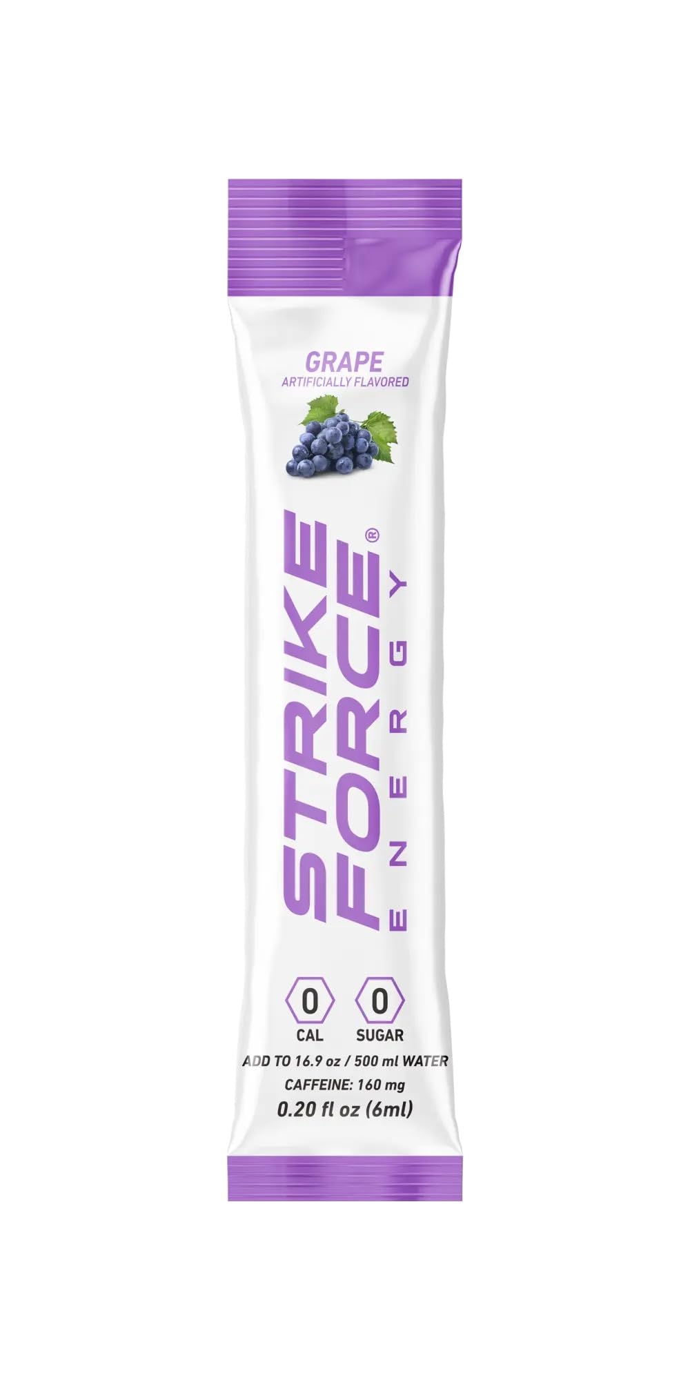 Strike Force Energy Drink Mix - Grape Flavor - Natural Tasting Caffeine Drink - Turn Any Drink into a Healthy Energy Drink - Zero Calories, Keto