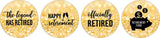 Darling Souvenir 190 Pcs Glitter Gold Happy Retirement Chocolate Drop Label- Self-Adhesive Candy Wrappers for Farewell Celebration, New Journey Party