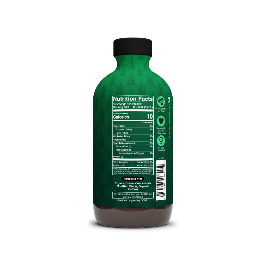 Pop & Bottle Ozpresso Coffee Concentrate - Instant Cold Brew, Espresso-Style Concentrate for Hot or Iced Drinks, 90 mg of Caffeine per Tablespoon