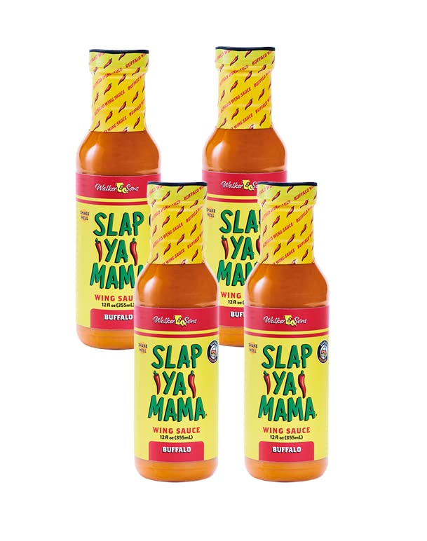 Slap Ya Mama Buffalo Wing Sauce - 12 Ounce (Wing Sauce, 12 Ounce (Pack of 4)