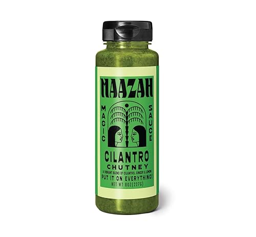 MAAZAH Cilantro Chutney - Premium Sauce/Condiment/Dressing/Marinade, Herby & Vibrant, Add Flavor in a Flash, Good on Everything, Sugar Free, Gluten