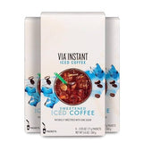 Instant Sweetened VIA Iced Coffee Medium Roast Packets & Exclusive Coffee Vinyl Sticker! (18 Packets Total)