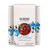 Instant Sweetened VIA Iced Coffee Medium Roast Packets & Exclusive Coffee Vinyl Sticker! (18 Packets Total)