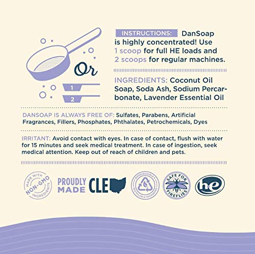 DanSoap Powdered Laundry Soap | All Natural, Zero Waste | Lavender (70 Washes)