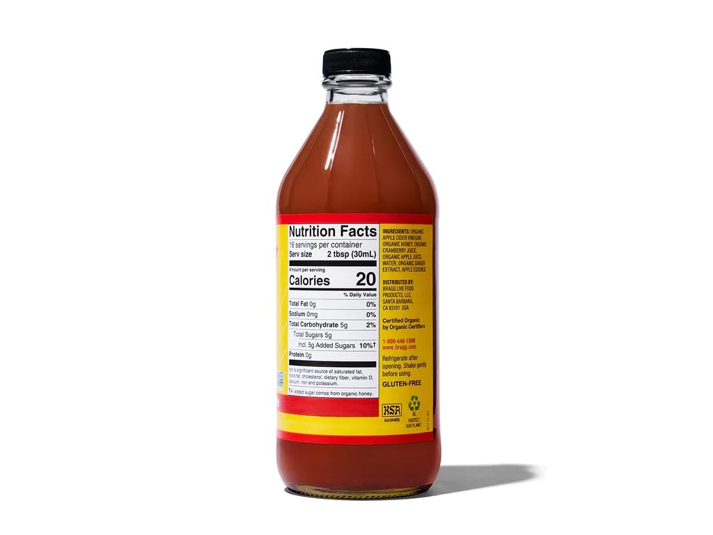 Bragg Organic Apple Cider Vinegar Cranberry Apple Blend with the Mother - 16 fl oz - Raw and Unfiltered