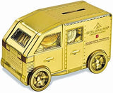 GoldKenn Metal Armored Truck with Milk Chocolate Coins - Premium Swiss Chocolate Gold Coins Wrapped in Gold for Kids & Adults - Chocolate Gift