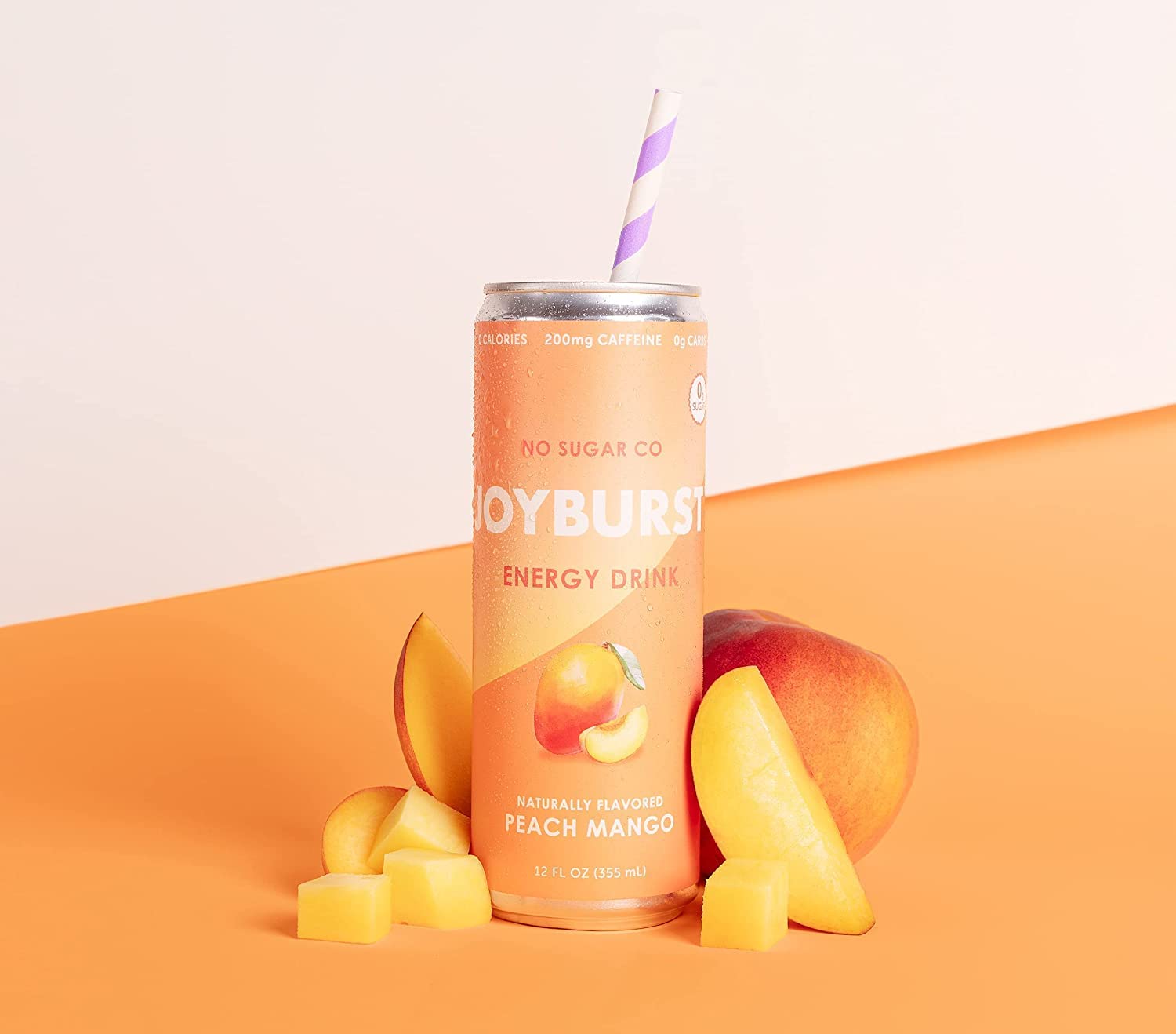 No Sugar Joyburst Energy Drink, 0 Calorie, 0 Sugar, Sugar Free Energy Drink with Natural Caffeine, Hint of Sweetness and Refreshing Sparkling Water