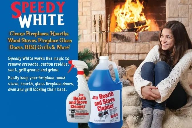 The Chimney Shop Speedy White Hearth & Stove Cleaner Combo Pack - 22 OZ Spray Bottle and 1 Gallon Refill