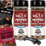 Pit Boss Smoky Salt & Cracked Pepper All Purpose AP Premium BBQ Barbecue Mixed Seasoning Spice & Rub 2 pk Choice Bundle (11.2 oz) + Guide & Keychain