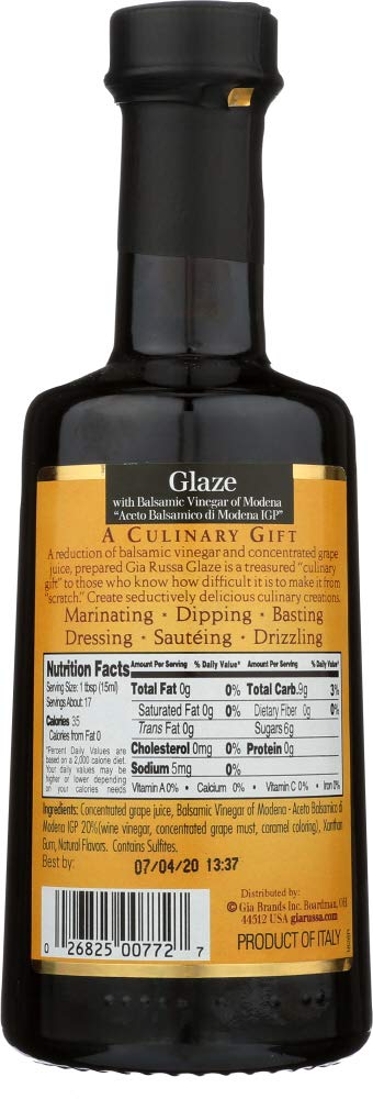 Gia Russa Balsamic Glaze, 8.5-Ounce Glass Bottles (Pack of 3) by Gia Russa