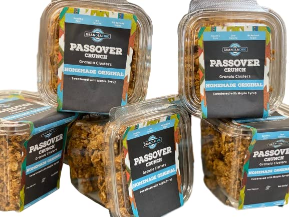 Granolachik Artisanal Granola Bark, Vegan, No Refined Sugars Maple Syrup Sweetened, 8oz (Passover Crunch, 1 Pack)