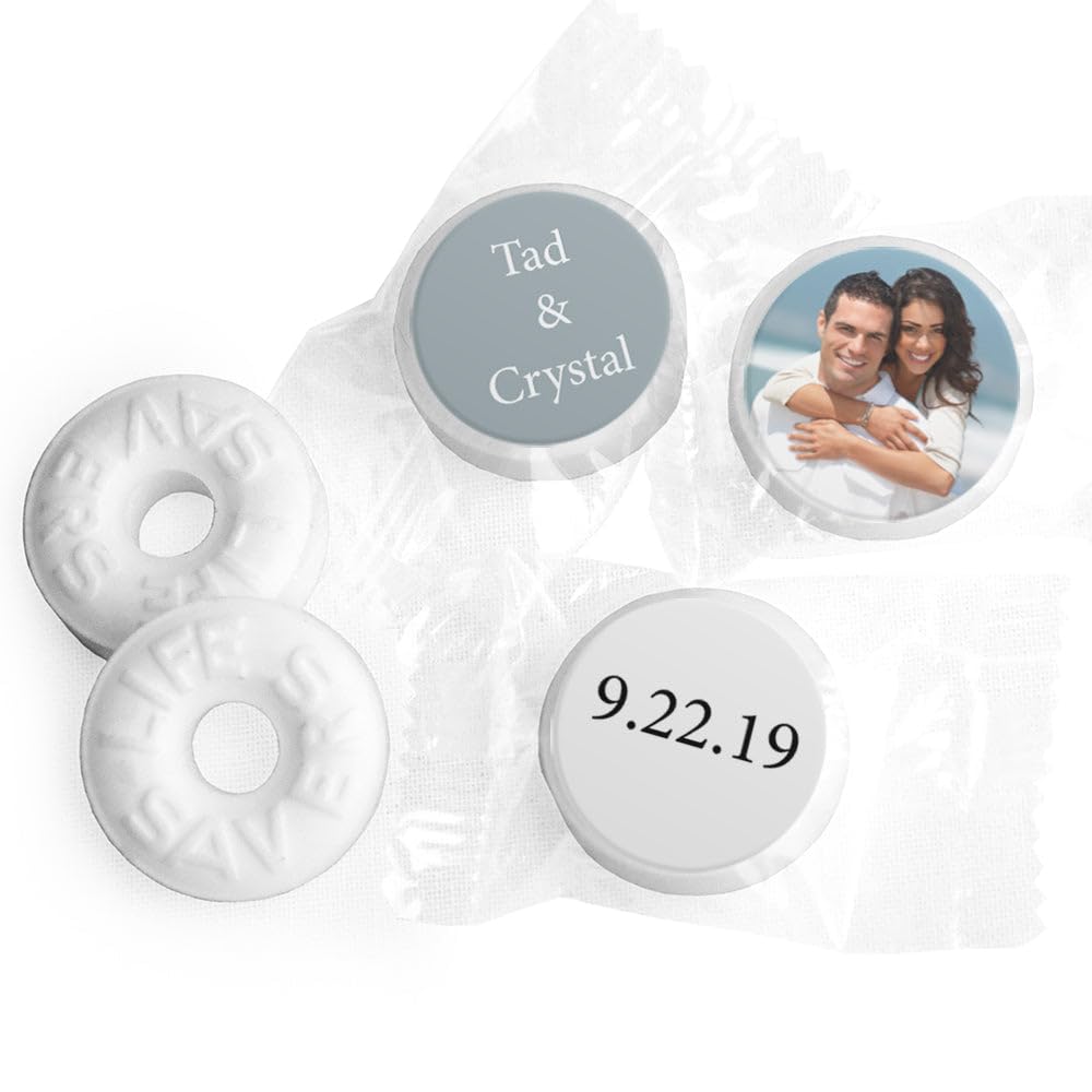 Personalized Wedding Photo Kiss Stickers (108ct) - Silver (Stickers Only)