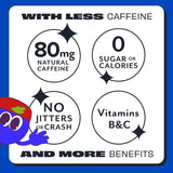 ASPIRE® Mixed Berry, Healthy Energy Drink 80mg Natural Caffeine, Zero Sugar No Carbs Keto Friendly, 24 Pack Green Tea Sugar Free Drink Low Caffeine