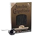 Campofilone Italian Squid Ink Fettuccine Egg Pasta | Marcozzi di Campofilone Traditional Dried Egg Pasta with Squid Ink Imported from Italy | 8.8oz