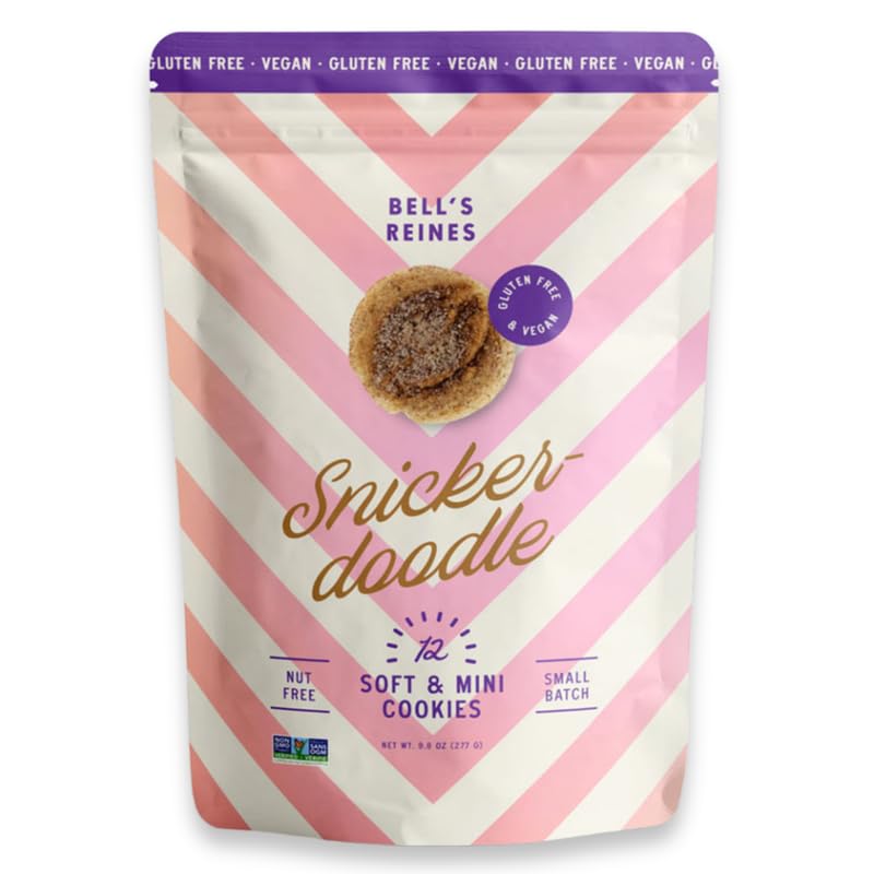 Bell's Reines Gluten Free, Vegan Snickerdoodle Cookies, Soft Gourmet Small Batch, Healthy Snacks, Bakery Fresh 12-Cookie Bag