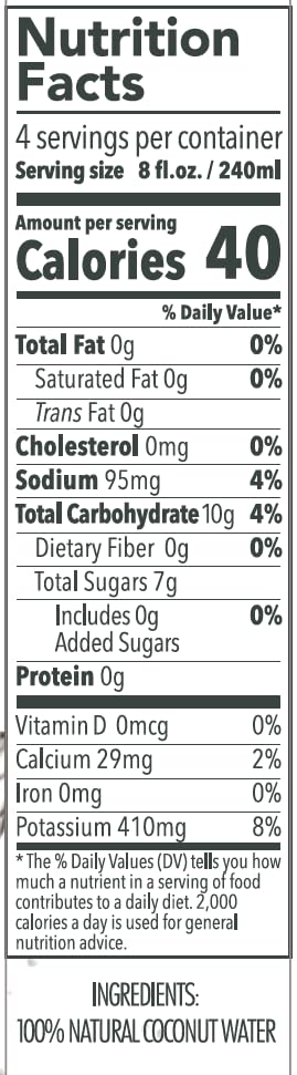 6 Pack of Nature's Goodness Coconut Water - 33.82 Fl Oz 1(L) (No Pulp, Sugar Free, Vegan, Hydrating Naturally)