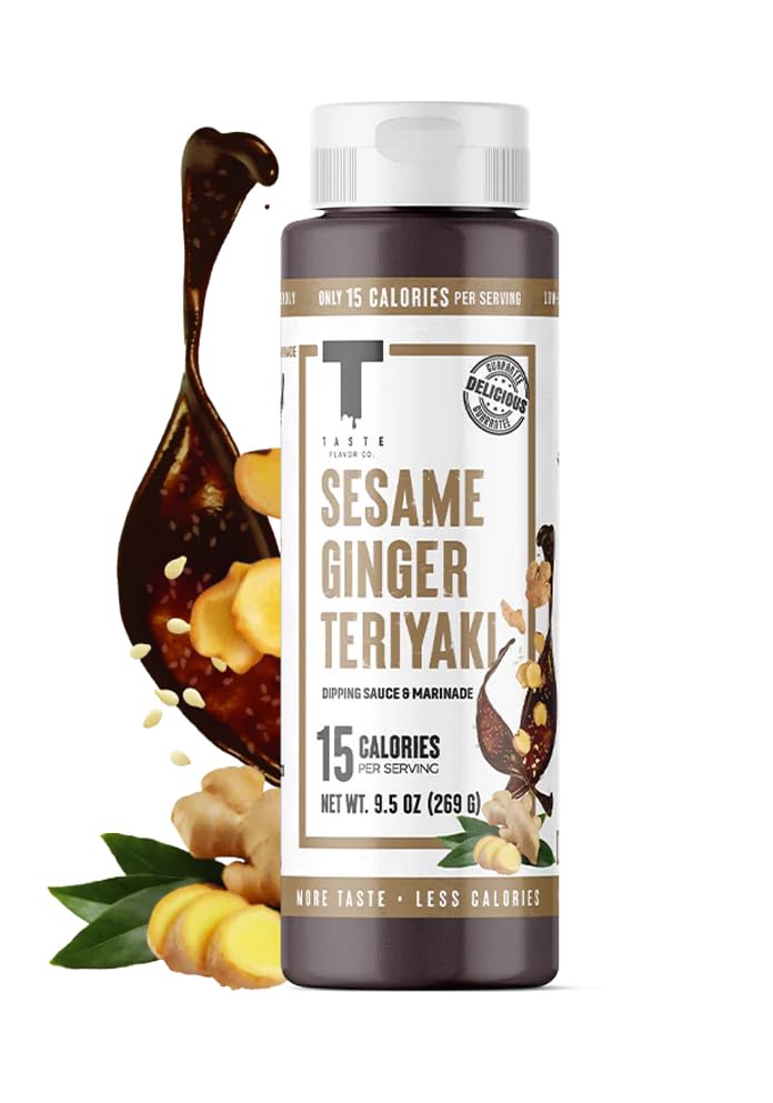 Taste Flavor Co. Wing Sauce and Marinade, Great Tasting, Keto Friendly, Low-Calorie Sauce (Sesame Ginger Teriyaki)