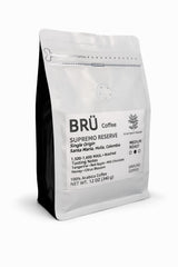 BRÜ Coffee Colombian Ground Coffee - Medium Roast - Single Origin - Huila High Elevation - 100% Arabica - Washed