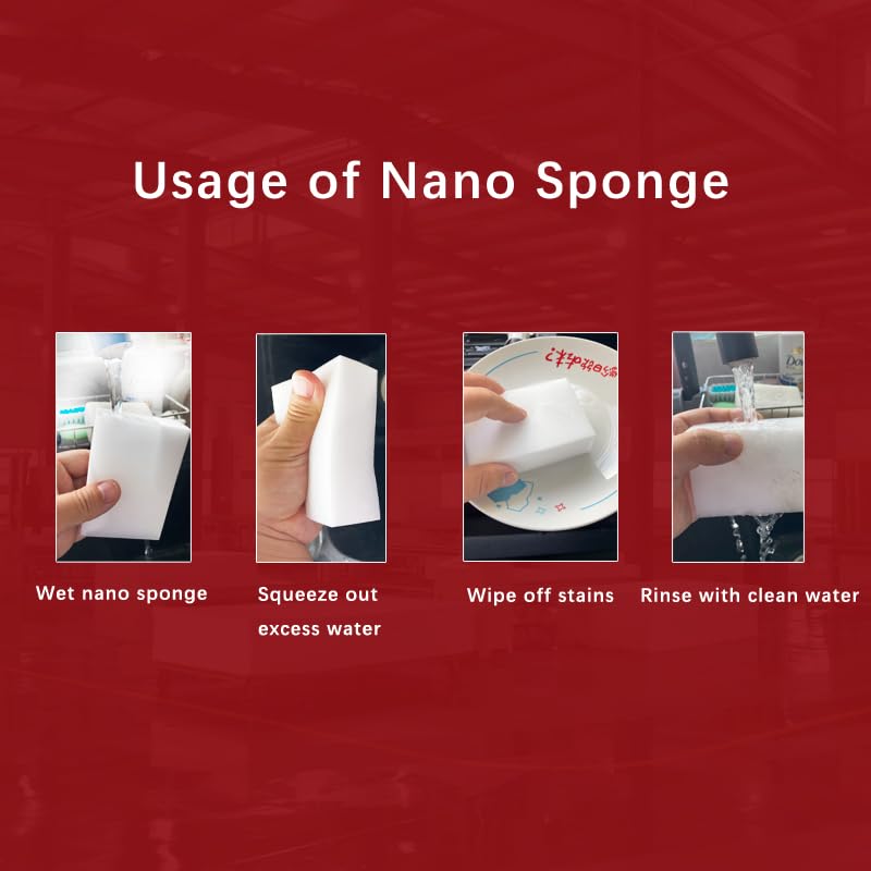 100pcs Magic Sponge Eraser, Multi-Functional Home Cleaning Kitchen Dish Sponge for Furniture, Extra Thick Long Lasting Melamine Cleaning Sponge