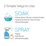 Rain Organic Fruit and Vegetable Wash All Natural Veggie Produce Cleaner for Safe Clean Eating, Baby Essential Eco Friendly Concentrated Strength