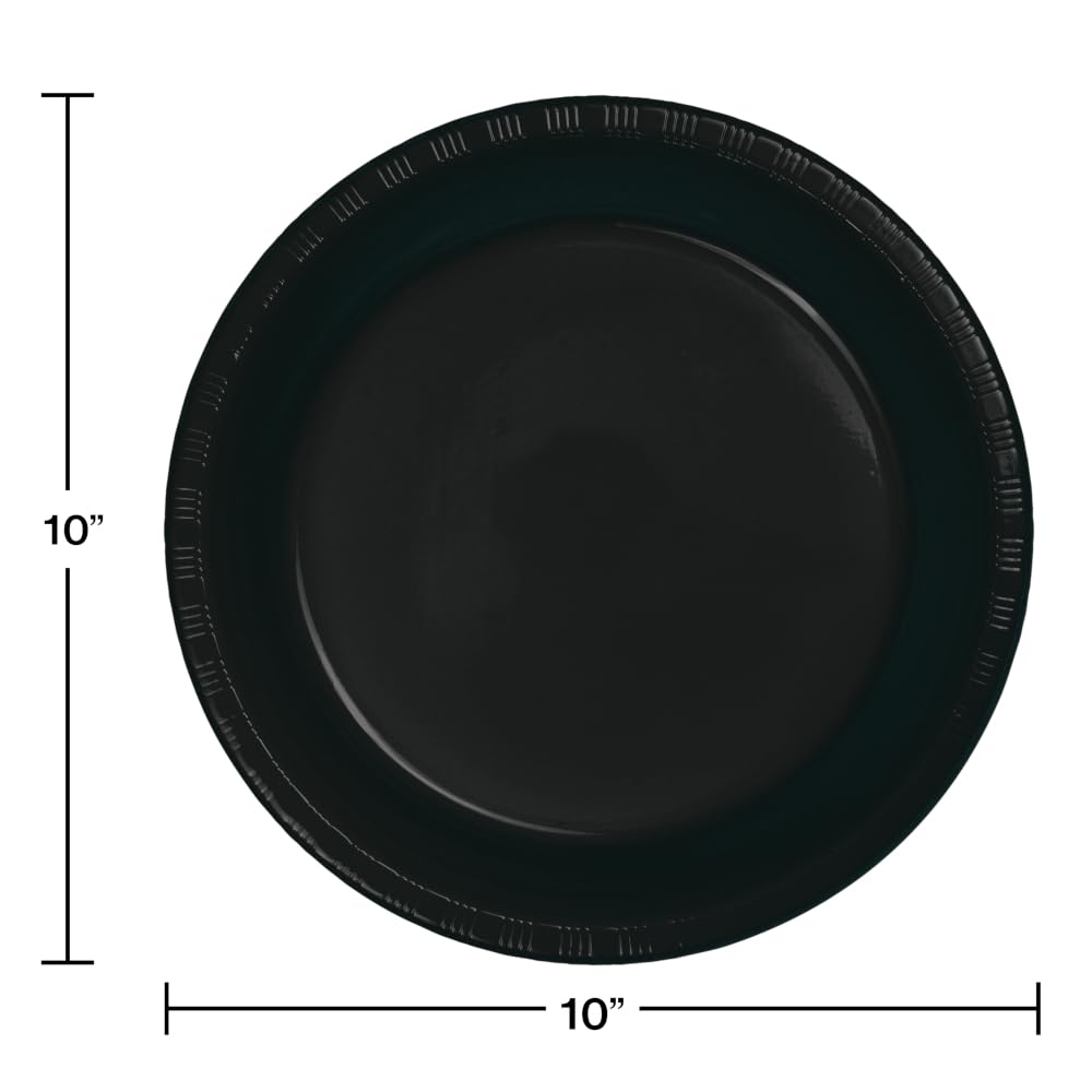 Creative Converting Touch of Color 20 Count Plastic Banquet Plates, Black Velvet, one size