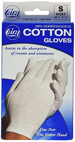 Cara 100% Dermatological Cotton Gloves Small 1 Pair (Pack of 5)