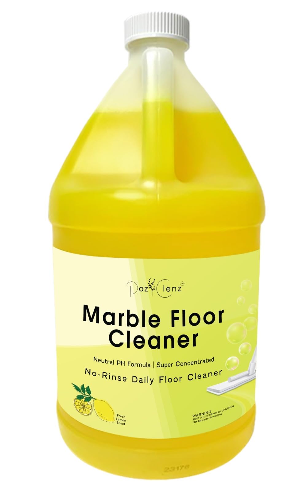Poz Clenz Marble & Stone Floor Cleaner | Concentrated Daily Formula (1 Gallon) | pH Neutral, Streak-Free | Safe for Marble, Travertine, Limestone