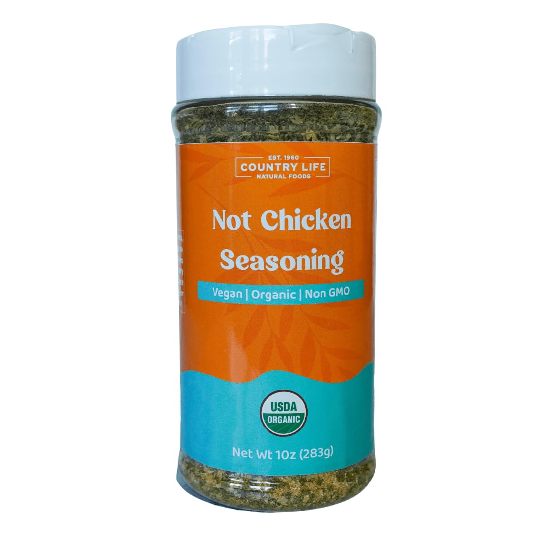 Country Life Natural Foods Not Chicken Seasoning 10 oz | Vegan Egg Topping Seasoning Salt | Non-GMO Plant-Based Spice Mix with Himalayan Black Salt