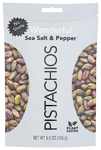 WONDERFUL PISTACHIO Sea Salt & Pepper No Shells Pistachios, 5.5 OZ