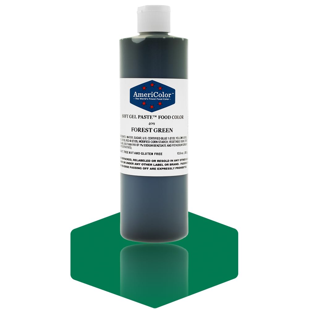 AmeriColor Food Coloring, Forest Green Soft Gel Paste, 13.5 Ounce