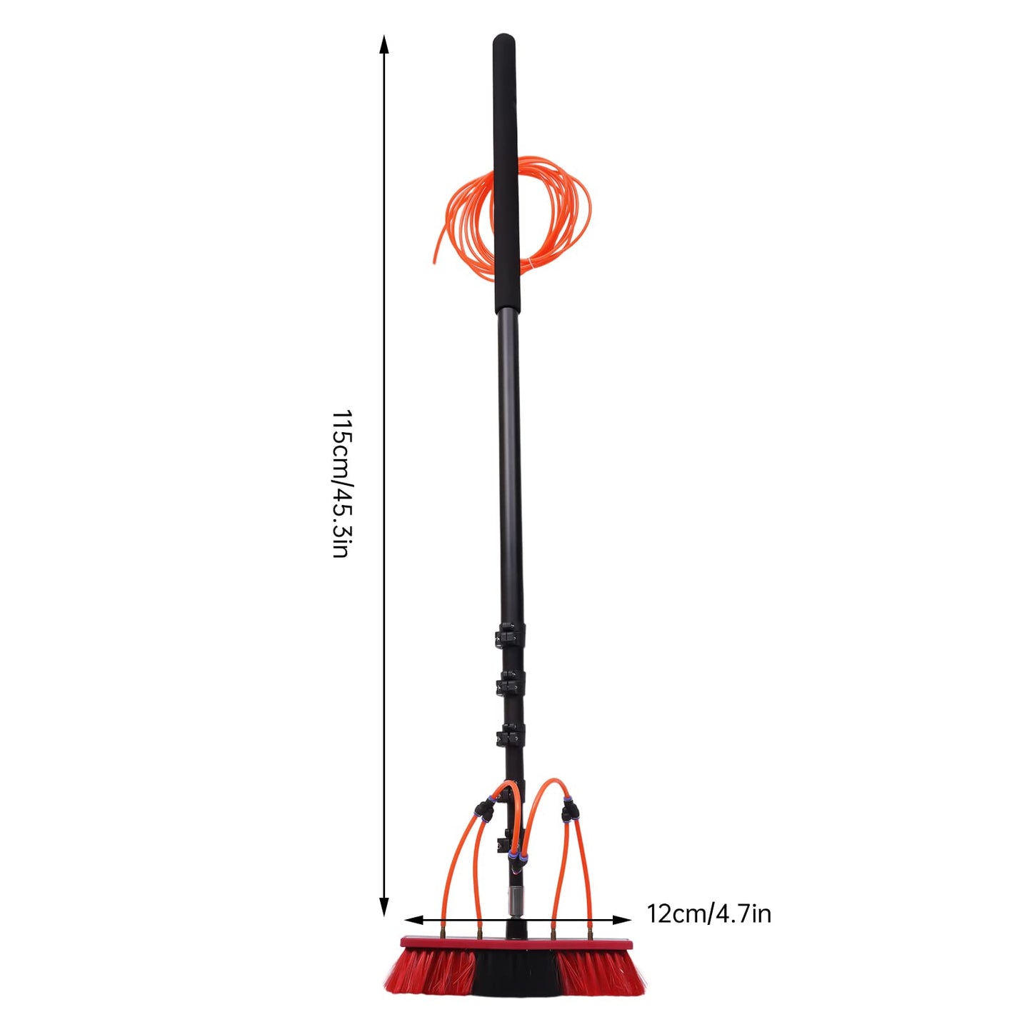 Reach Solar Panel Cleaning Brush & Pole Water Fed Pole Kit, 24ft Length Stretchable Solar Panel Cleaning Brush Kit Car Glass Washing Equipment Tool
