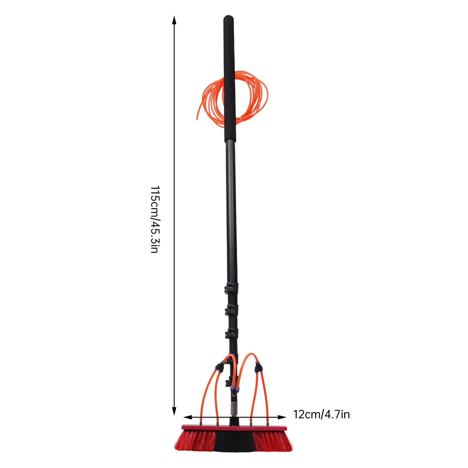 Reach Solar Panel Cleaning Brush & Pole Water Fed Pole Kit, 24ft Length Stretchable Solar Panel Cleaning Brush Kit Car Glass Washing Equipment Tool