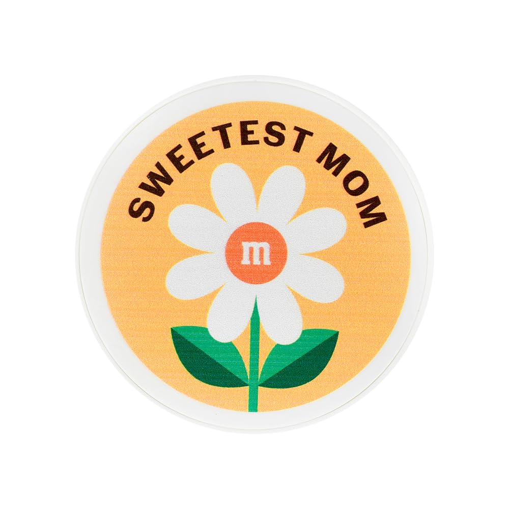 M&M'S® Mother's Day Candy Jar, 12.7oz of Pink and Yellow M&M'S® Chocolate Candies Printed with Flowers and "Mom", Unique Spring Gift for Mother's Day