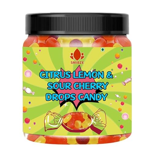 SMIBZE Natural Citrus Lemon & Sour Cherry Drops Candy 150 GM (Pack of 1) SMIBZE