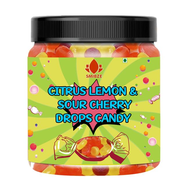 SMIBZE Natural Citrus Lemon & Sour Cherry Drops Candy 100 GM (Pack of 1) SMIBZE