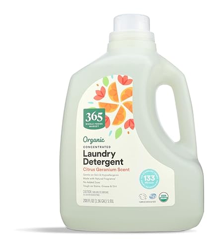 Whole Foods Market, Organic Laundry Detergent, Citrus Geranium, 133 HE Loads, 200 Fl Oz